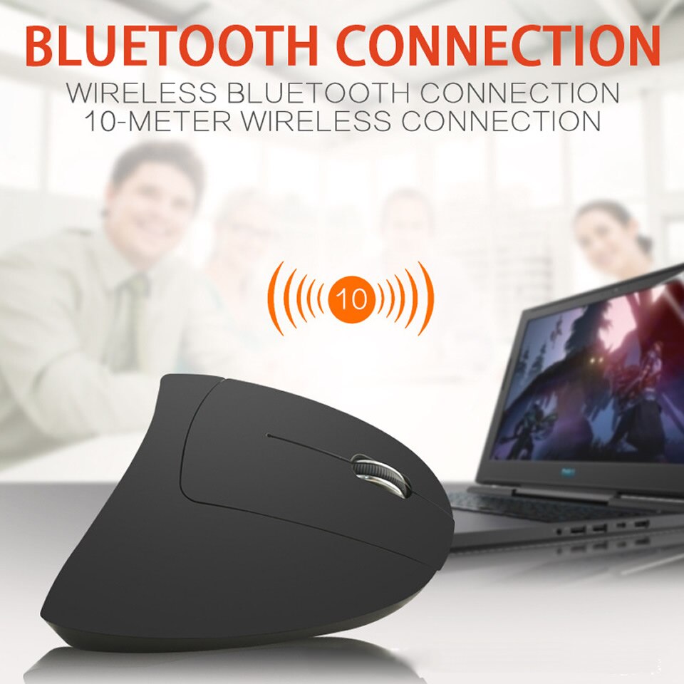 HKXA Wireless Mouse Vertical Gaming Mouse USB Computer Mice Ergonomic Desktop Upright Mouse 1600DPI for PC Laptop Office Home