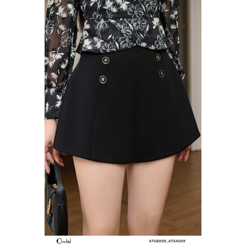 Quần short đùi 4 khuy cạp cao chất umi cao cấp Orchid - AT5A009