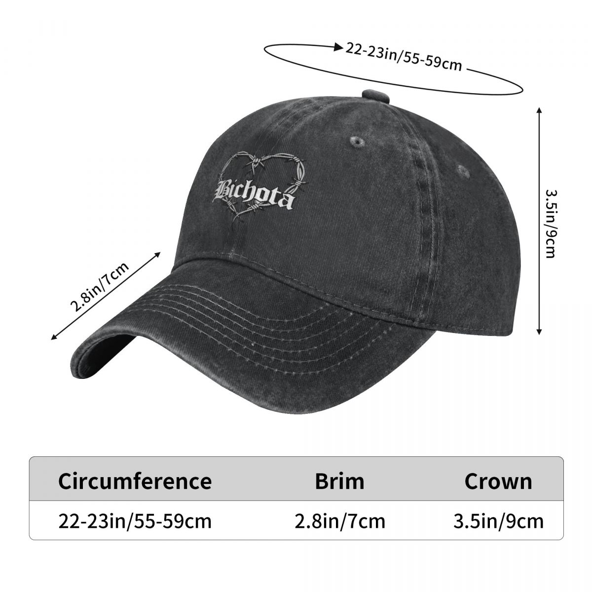 【Hengli jewelry story】Karol G Bichota Heart Trucker Hats Stuff Retro Washed Rapper Baseball Cap For Men. 