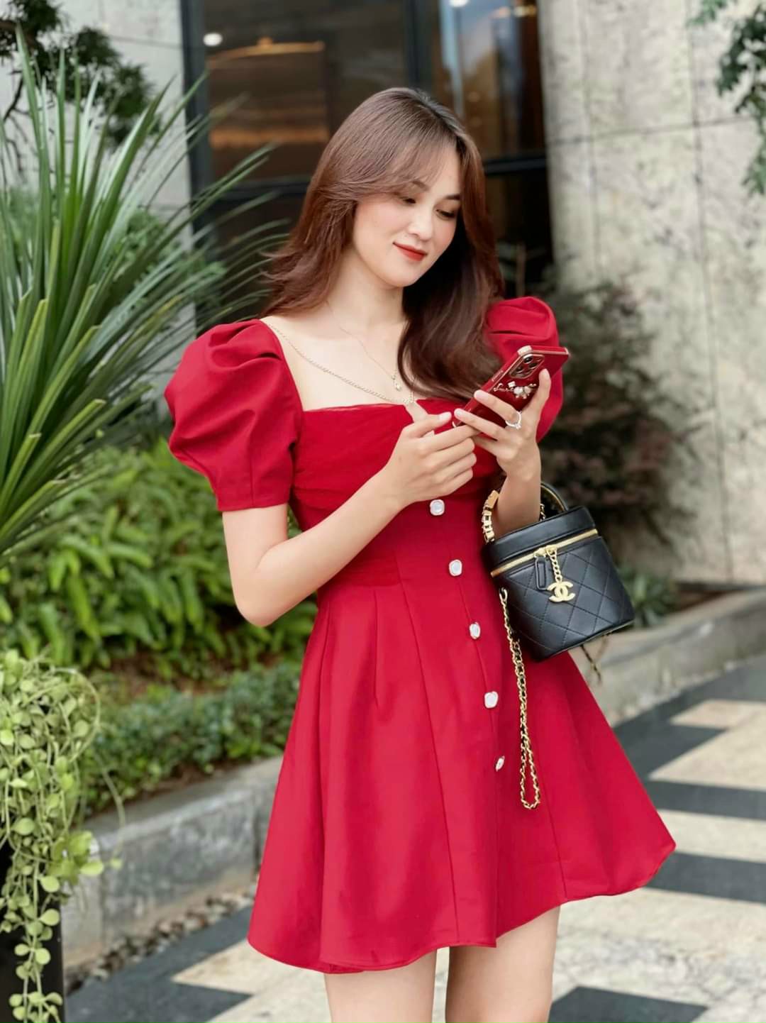 đầm dây xích hàng thiết kế hai màu chuẩn size đẹp lung linh ld88