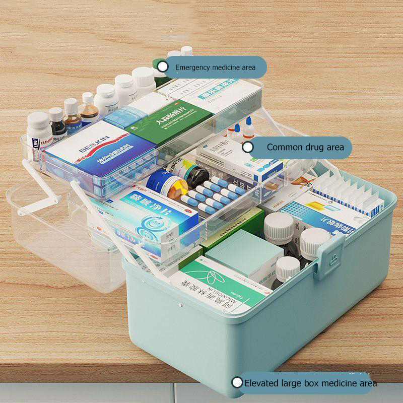Medicine box for family use, large capacity, simple,multi-layer moisture-proof medicine box, multifunctional medical storage, medicine small medicine box