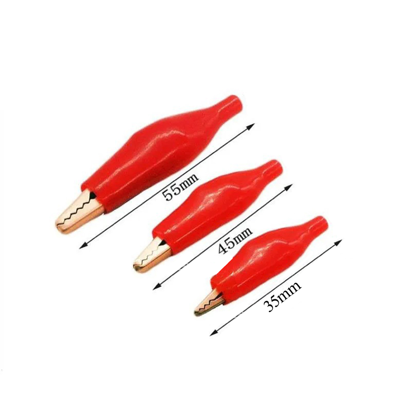Combo 5 Cặp đầu kẹp cá sấu đỏ + đen nhiều kích thước test mạch nhanh chóng