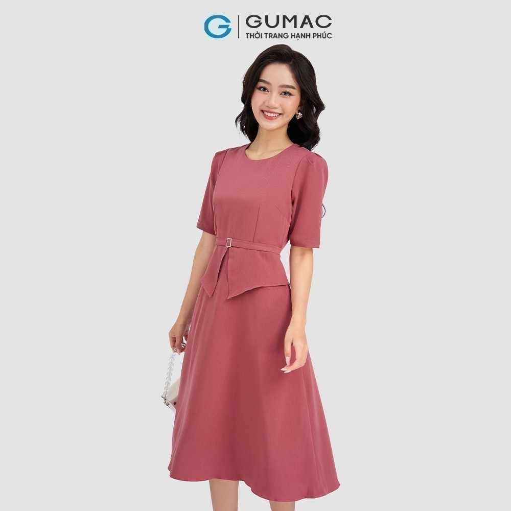 Đầm nữ Peplum phối belt GUMAC DD03028