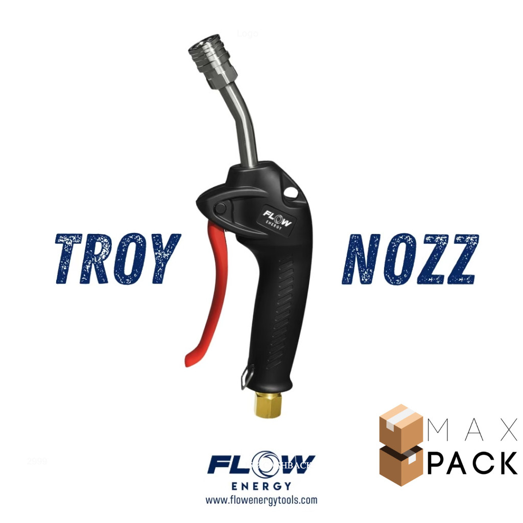 Flow Energy - ปืนฉีดน้ำแรงดันสูงรุ่น Troy Nozz พร้อมข้อต่อสวมเร็วขนาด 11.8 มม. (1/4 หรือ 2 หุน)