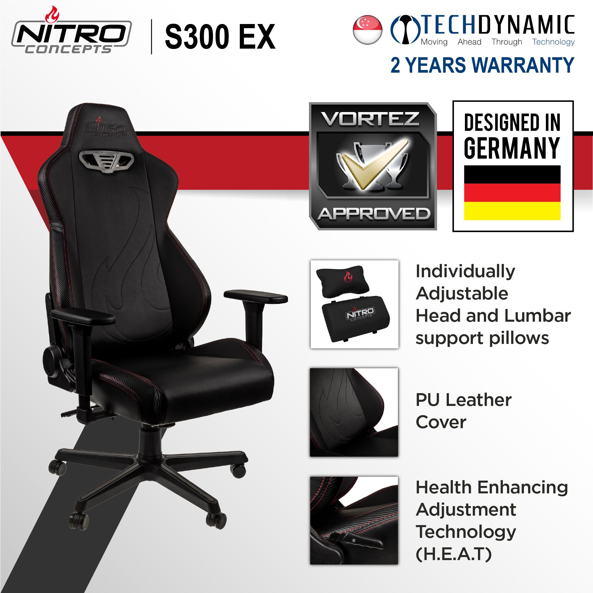 Nitro Concepts S300 Ex Gaming Chair Pu Leather Available In 4 Colors To Be Delivered Within 1 Week From Order Date Lazada Singapore