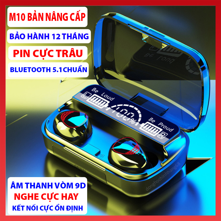 Tai Nghe Bluetooth Không Dây M10 Pro Pin Cực Trâu Nghe Nhạc Cực Hay Chơi Game Cực Đã Tai Nghe Không Dây ,Tai Nghe Bluetooth 5.1 Bảo Hành 1 Năm