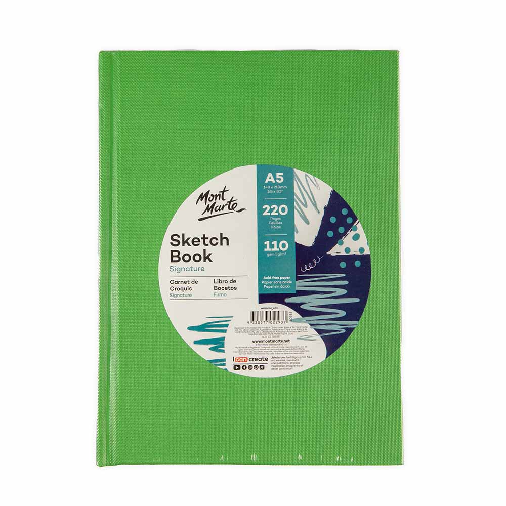 Mont Marte Sketch Book A5 Hard Cover 220pg 110g.