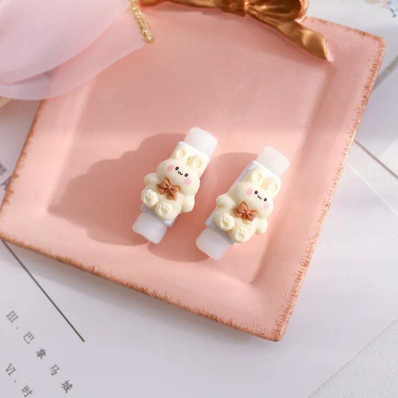 2PCS Data Line Protective Sleeve Durable Wear-resistant Cable Protector Cover Dirt-resistant Charger Cord Winder Stable