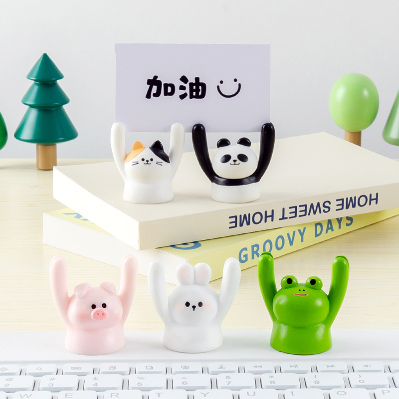 Cute Cartoon Animal Design Message Holder Clip Photo Stand Card Inspiring Desk Decoration Accessories Crafts Small Ornament SUNM. 