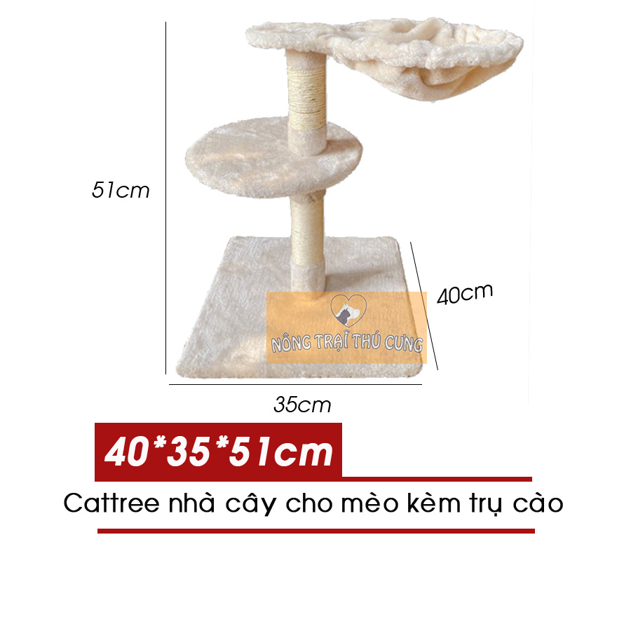 Cat Tree - Trụ Cào Móng Cho Mèo Kèm Võng Nằm 51x35x40cm - Nông Trại Thú
