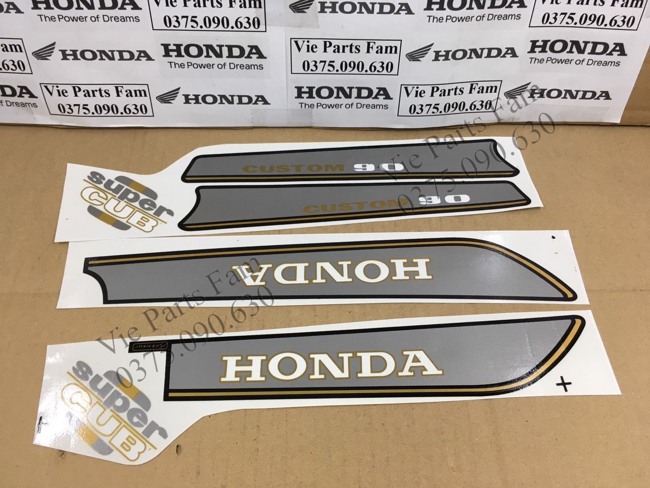 Bộ tem xe máy Honda Custom 50, Custom 70, Custom 90 (Cub 92)