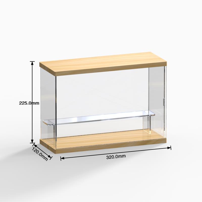 XMDS💖 Hộp đồ chơi sưu tập lưu trữ Giá trưng bày bong bóng Mart búp bê lưu trữ hộp Acrylic trong suốt chiếu sáng tủ trưng bày tay gỗ đặc bằng nhựa acrylic đơn giản