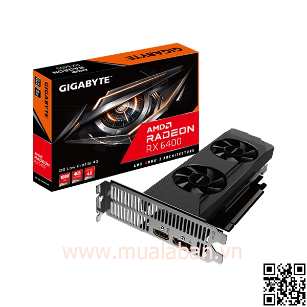 Card màn hình Gigabyte Radeon RX 6400 D6 LOW PROFILE 4G (GV-R64D6-4GL)