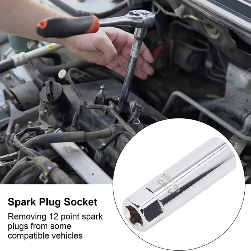 Universal Spark Plug Sleeve Wrench 3/8" Socket 12-Point Angle Thin Wall Spark Plug Car Removal Tools 14mm 16mm CR-V