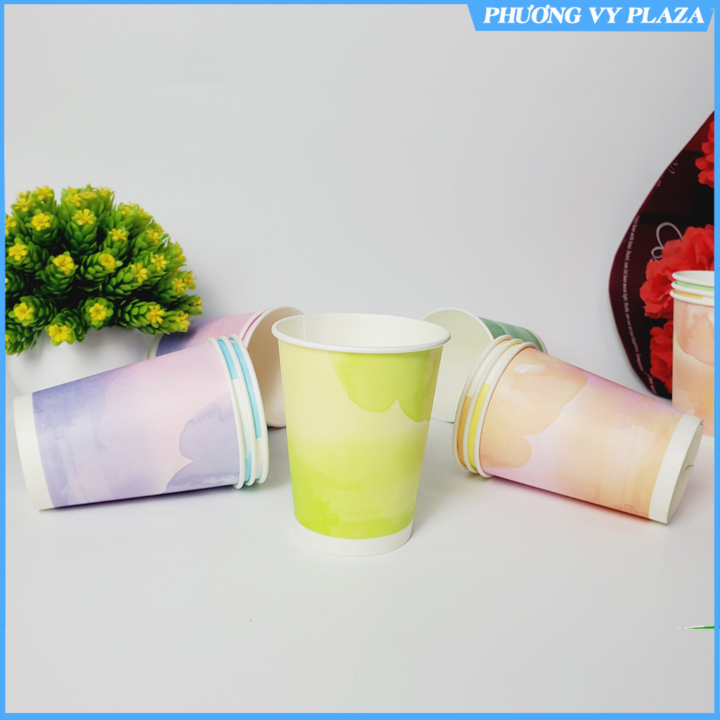 Set 50 chiếc cốc giấy cầu vồng 270ml siêu đẹp 9oz