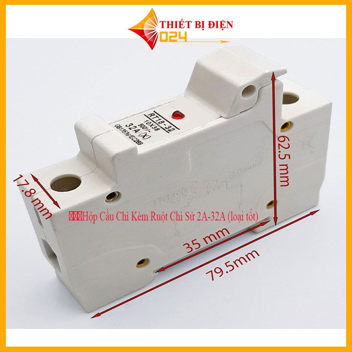 Hộp Cầu Chì Kèm Ruột Chì Sứ 2A-32A (loại tốt)