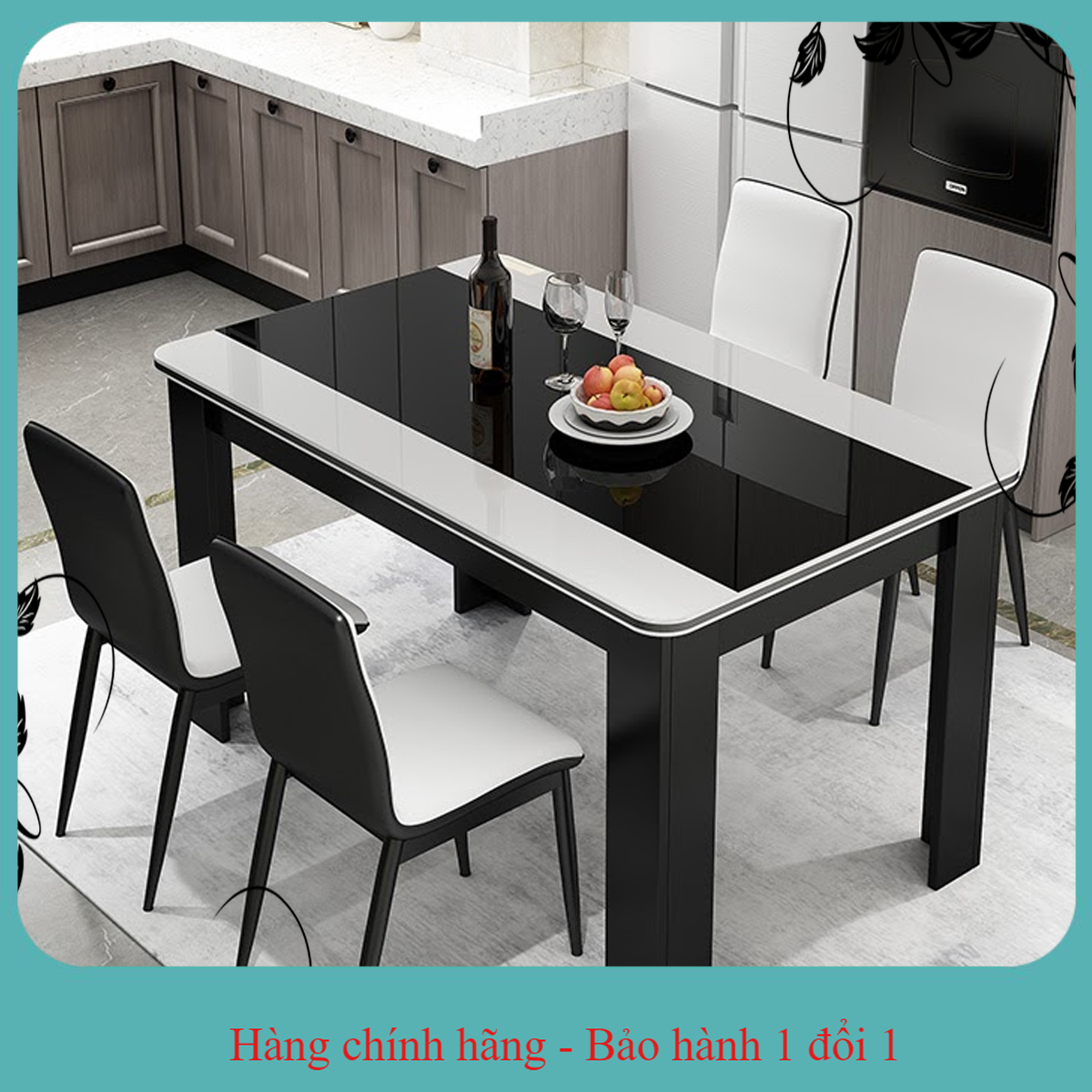 (HÀNG CAO CẤP LOẠI 1) Bộ bàn ăn cao cấp kèm 4 ghế da ( kèm ảnh thật )