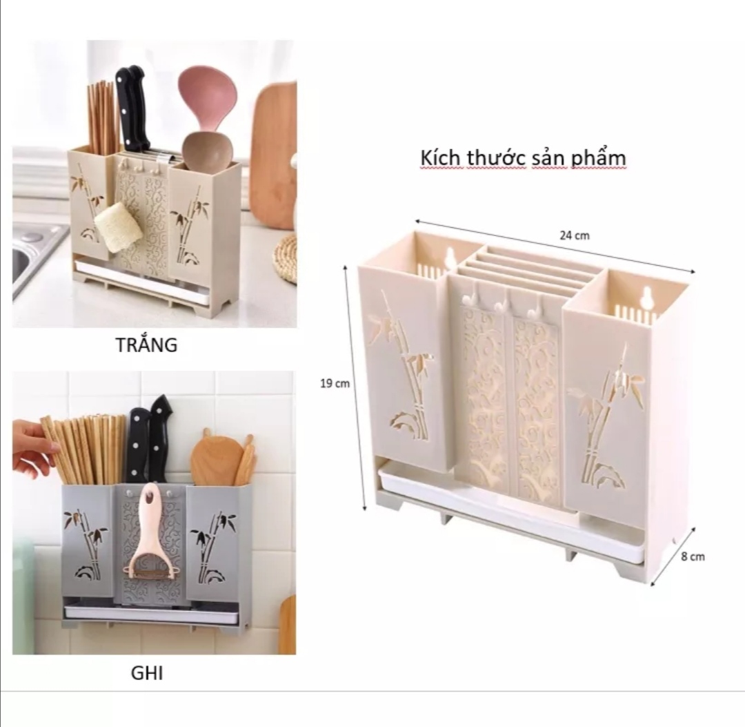 Ống giá đựng cắm dao đũa muỗng. Để bàn hoặc dán tường. Hàng Việt Nam chất lượng cao