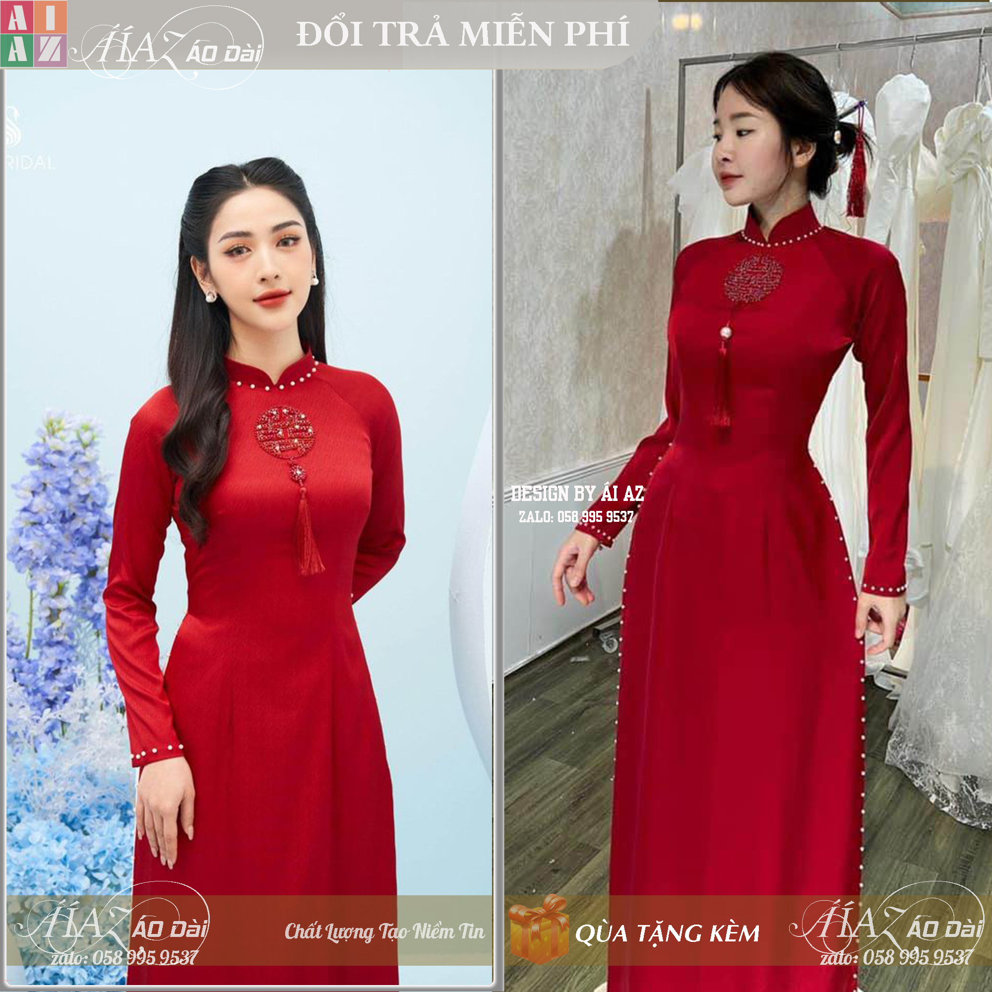 Áo dài cô dâu cưới hỏi d7