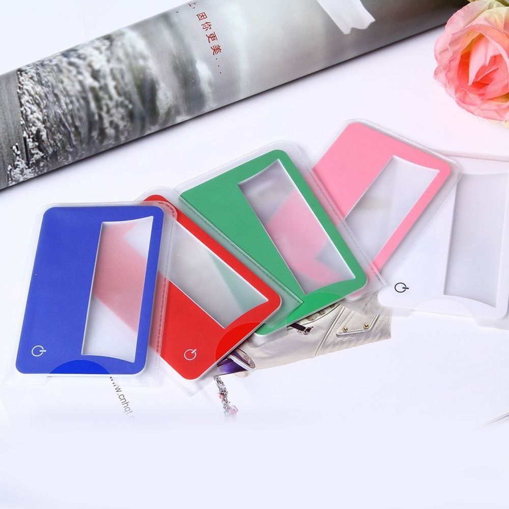 YAO06 Thẻ tín dụng LED Bản đồ Báo Hình in nhỏ Ống kính Loupe Tấm kính lúp Kính lúp đọc sách Kính lúp