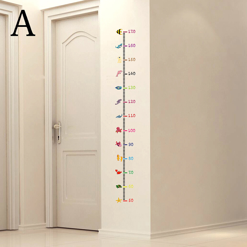 COD heart wall sticker baby growth chart under sea animal height measure decal