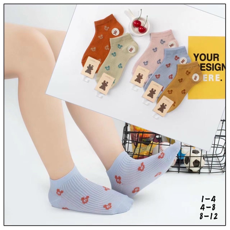 SÉT 5 ĐÔI TẤT MICKY GÂN TĂM CHO BÉ