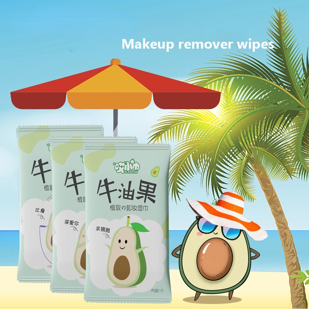Gói khăn ướt tẩy trang hình quả bơ - khăn ướt tẩy makeup