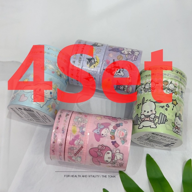 %E3%80%90The%20Quiet%20Page%E3%80%914%20Set%20Sanrio%20Mymelody%20Kuromi%20Cinnamoroll%20Pochacco%20Cute%20Cartoon%20Character%20Decoration%20Adhesive%20Masking%20Washi%20Tape%20Kids%20-%20Image%202