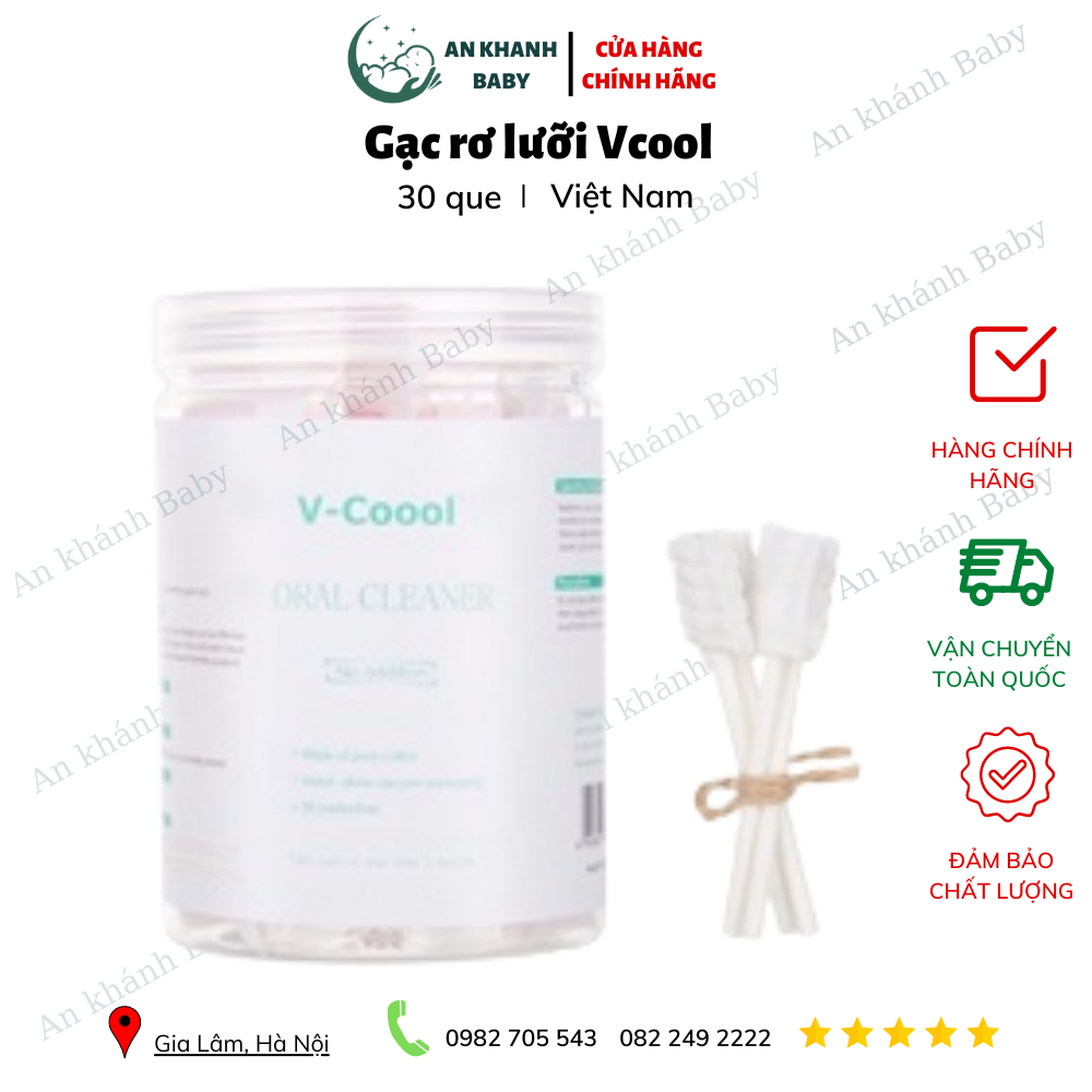 Que tưa lưỡi, rơ lưỡi V-coool, hộp 30 que
