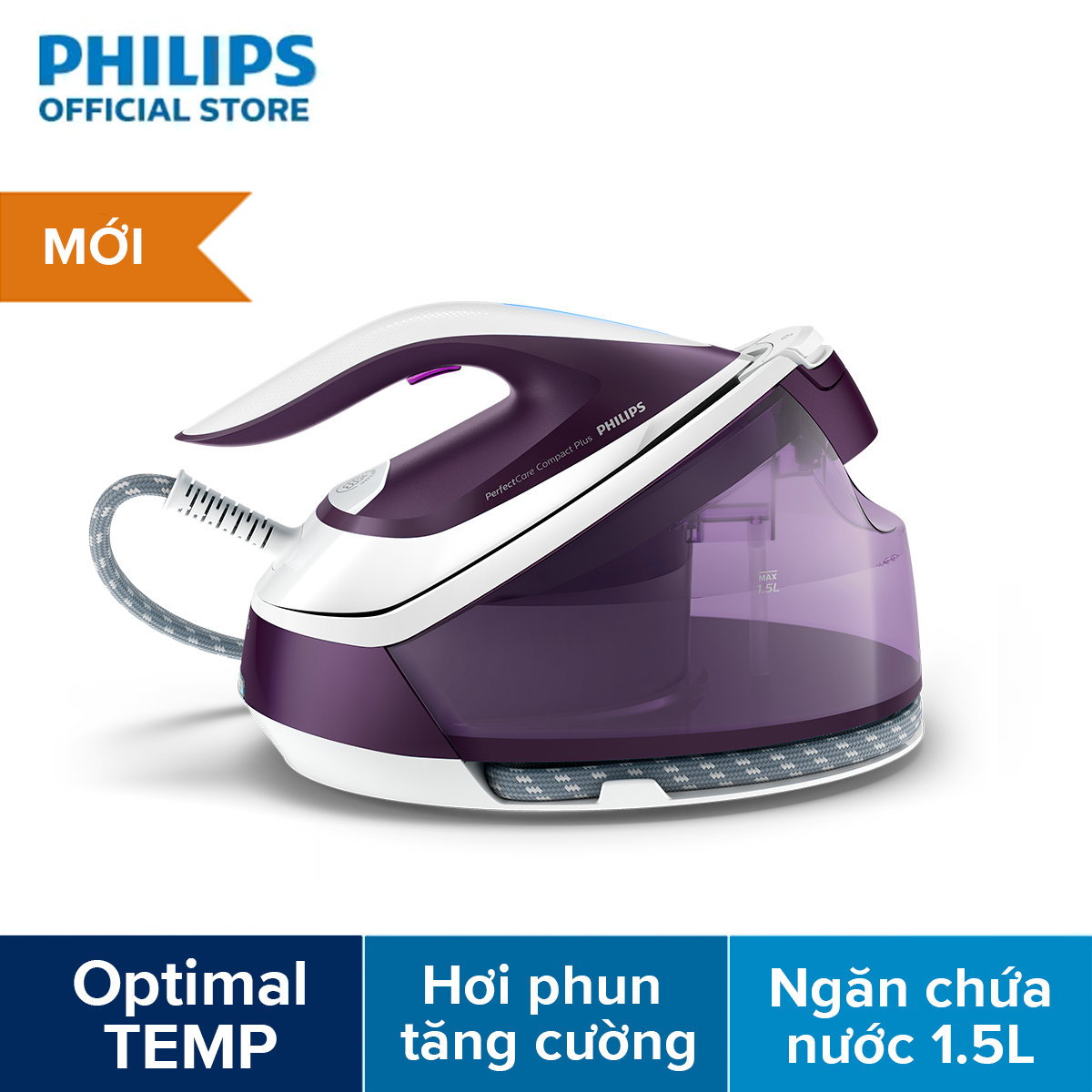Bàn Ủi Hơi Nước Hệ Thống Philips Perfectcare GC7933/30 - Công Nghệ Optimal Temp -  Hàng Phân Phối Chính Hãng