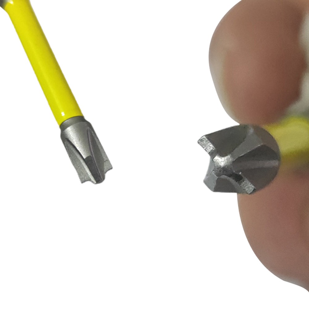 TOOLSOUT Efficient Cross Screwdriver Bit for Electricians FPH2 Yellow Silver Colors
