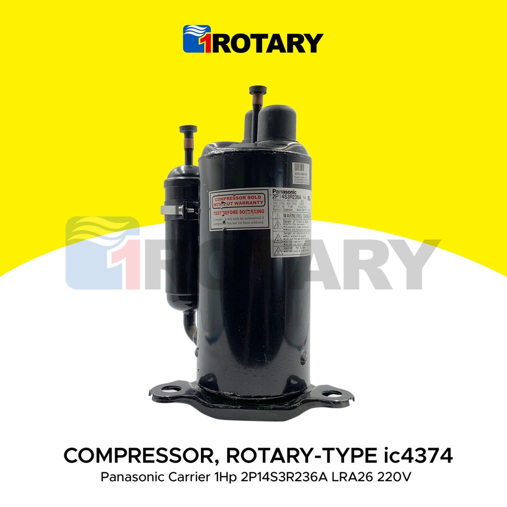1Rotary Compresor, Rotary Type Panasonic Carrier 1Hp 2P14S3R236A LRA26