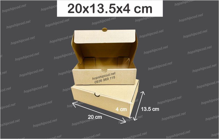 [Combo 100 cái] 20x13.5x4 cm Hộp nắp gài