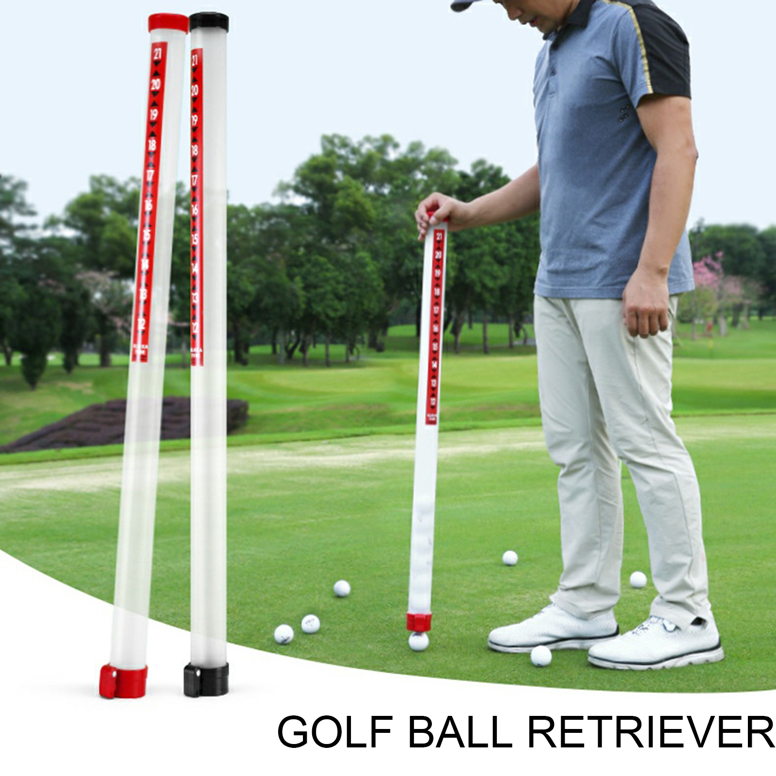 Ralapu Ball Barrel Button Professional Golf Ball Retriever Tool Easy