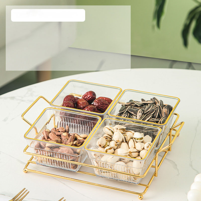 Transparent frame dried fruit bowl fruit bowl nut dried fruit bowl snack tray storage box tea snacks.