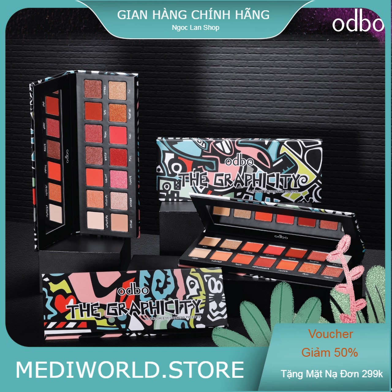 Bảng Phấn mắt 14 màu Odbo Thái Lan