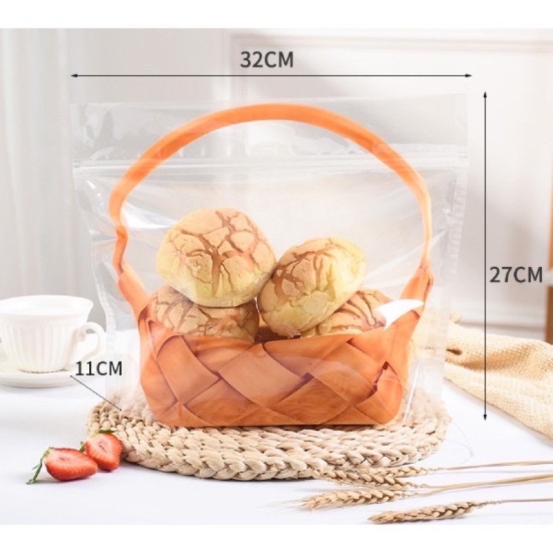 10 Túi Zip giỏ mây đựng bánh kẹo