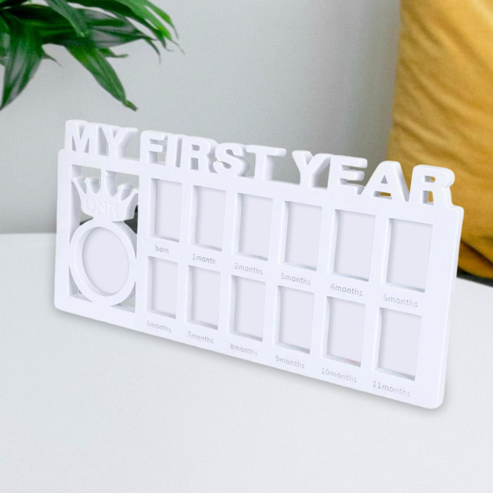 Babys First Year Photo Frame Personalized Newborn Gift Decor Nursery