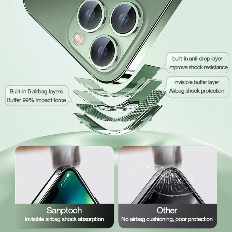 Sanptoch cho Magsafe vỏ điện thoại cho iPhone 15 14 13 12 11 Pro Max được xây dựng trong máy ảnh thấu kính thay thế bảo vệ bìa cho iPhone 14 15 cộng với trong suốt nhựa TPU mềm Ốp bảo vệ