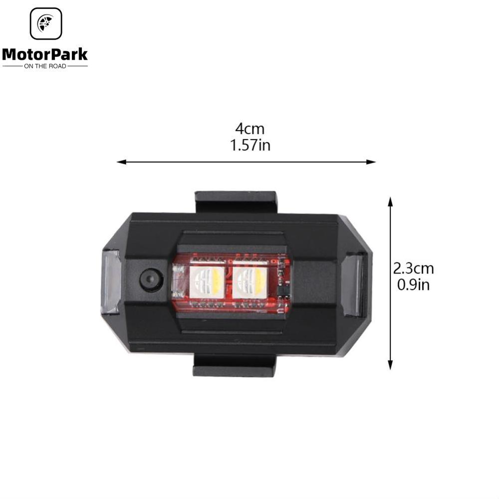 MotorPark Motorcycle Strobe Lights RC Drone LED Flash Position Wireless Light for RC Fix Wing Aircraft Airplane Helicopter Warning Lights