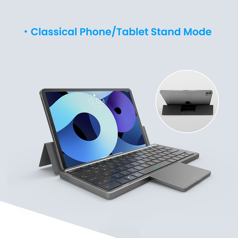 Bluetooth Keyboard With Touchpad For Windows IOS Support Multi-Device Keyboard Wireless Rechargeable Folding Keyboard