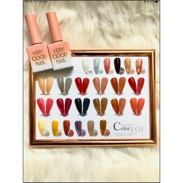 Set Sơn thạch very good Nail 24 chai, 24 tông màu thịnh nhất, tặng kèm bảng màu sơn sẵn