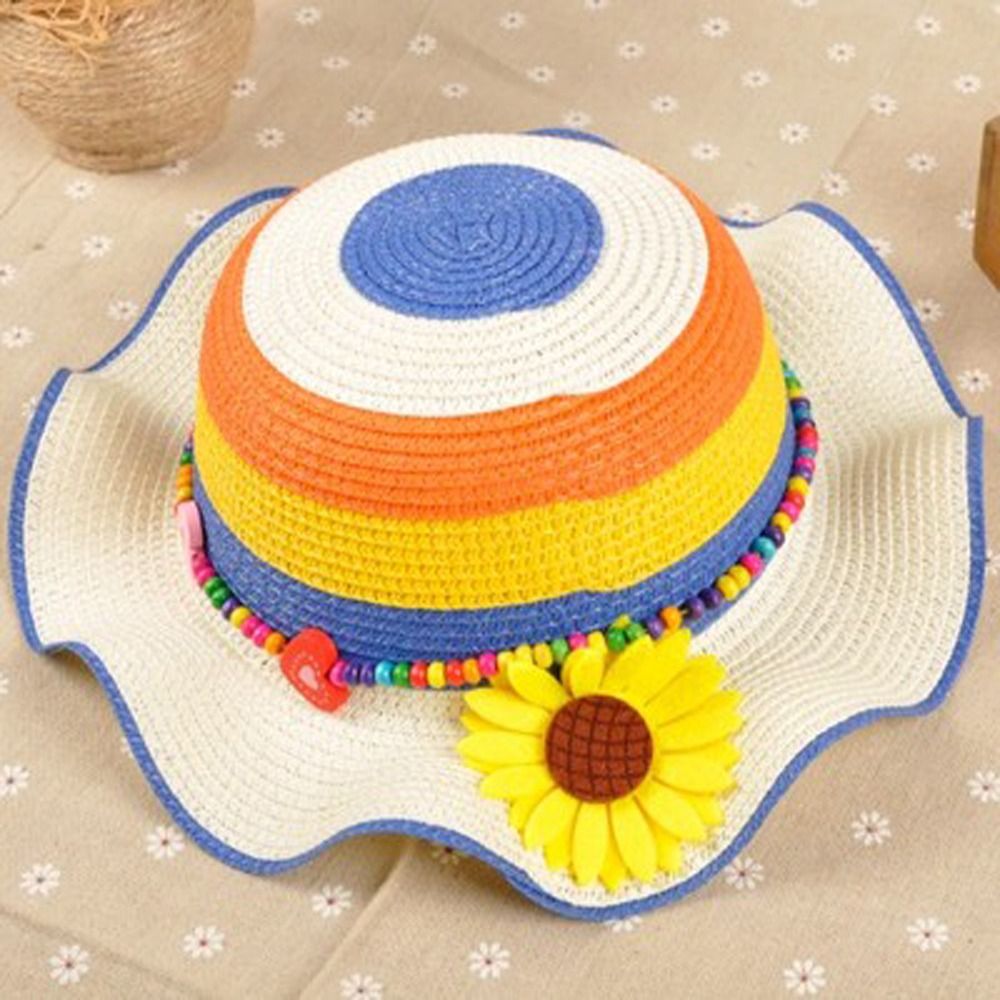 Soft Cute Travel UV Protection Breathable Summer Children Straw Hat Panama Hat Korean Style Girl Cap Sun Visor Hat. 