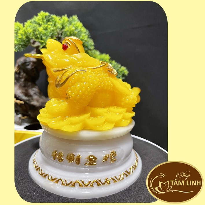 Cóc ngọc phong thủy đế kiếng xoay cao 14 cm