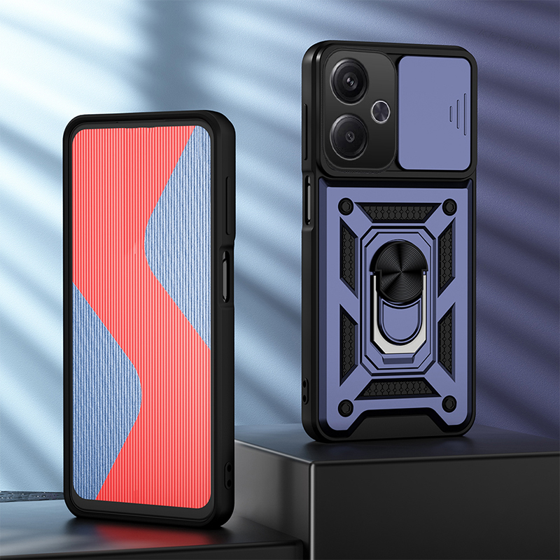 For Xiaomi Poco M6 case Armor Ring Case Cover Car Holder Shockproof Camera Protection For Xiaomi Poco M6 4G Back Cover Phone Cases.
