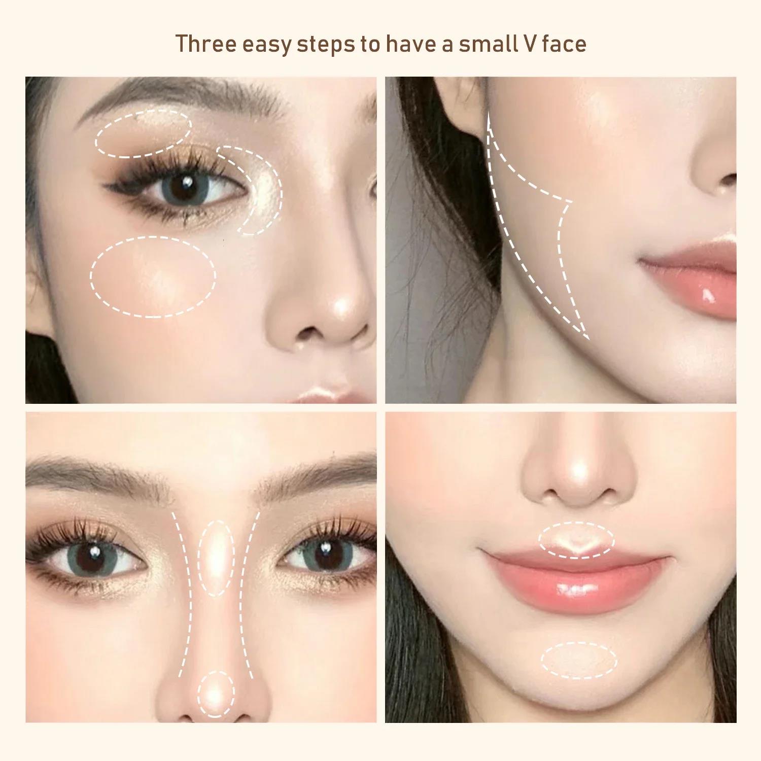 Matte Pearl White Highlighter Pen Double-headed 3D Contouring Make Up Stick Face Multifunctional Lying Silkworm Brighten Pencil. 