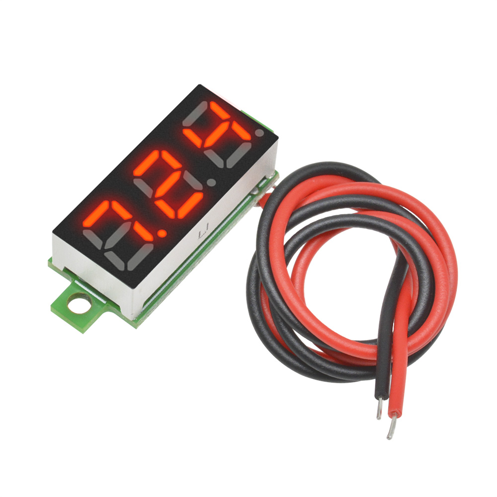 Pcbfun mini digital dc voltmeter 0.28 inch two-wire 2.5v-30v mini digital dc voltmeter voltage tester meter