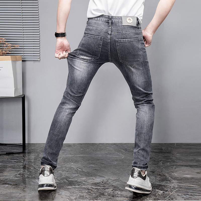 Men's embroidered jeans, printed jeans