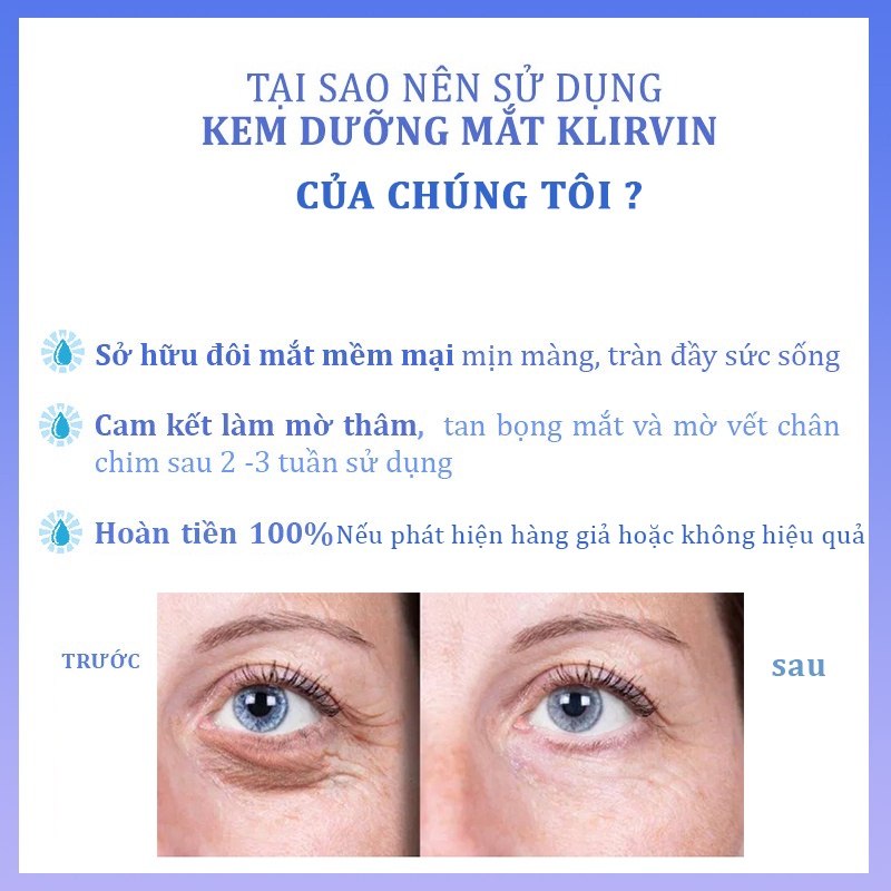 Kem khắc phục thâm quầng mắt Klirvin Nga