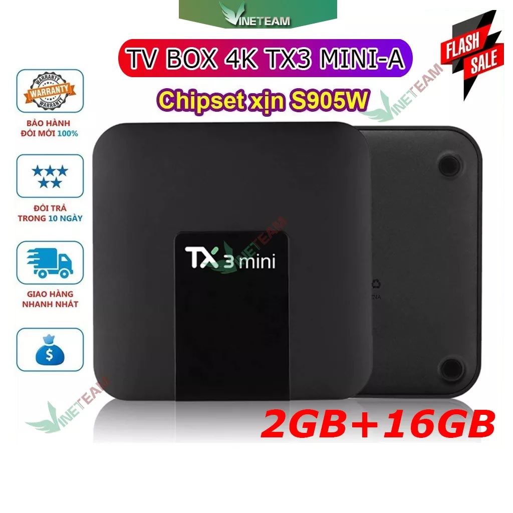 Android Tivi Box TX3 Mini RAM 2GB bộ nhớ trong 16GB  Chipset S905W Android 9.0 - Bảo hành 1 năm